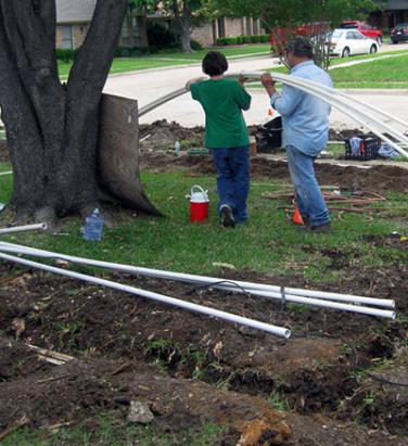 our Newmarket sprinkler repair team is installing a new system