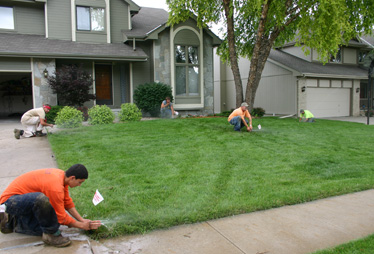our team is installing a new sprinkler system in Markham Ontario